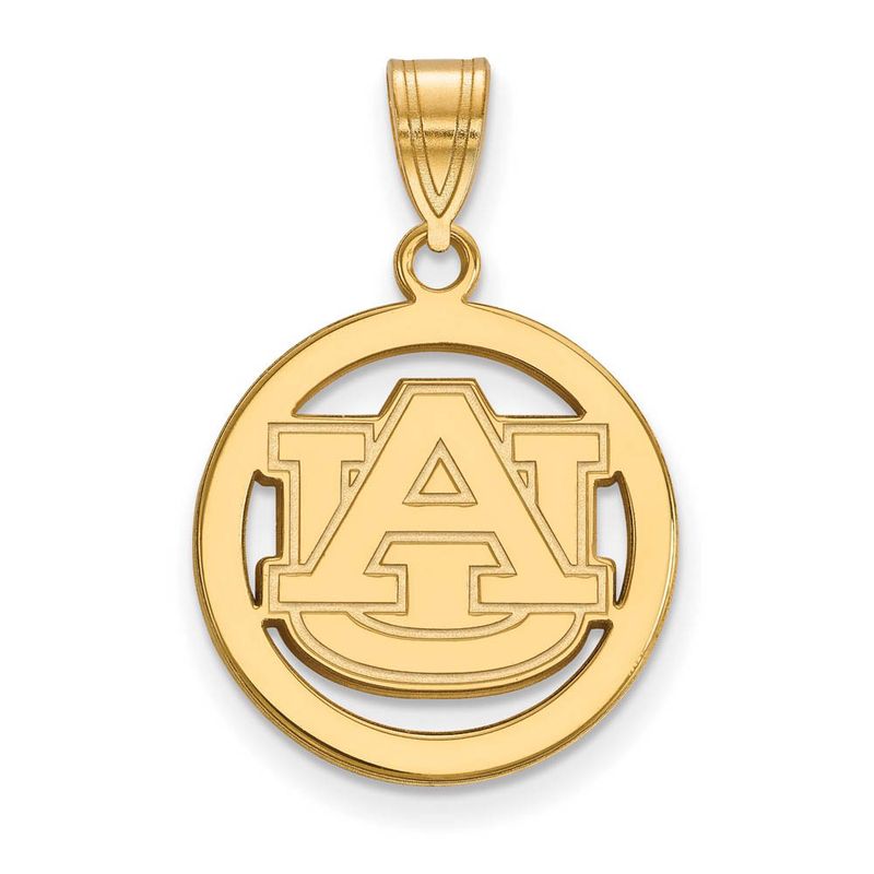 14k Gold Plated Silver Auburn U Small Circle Pendant